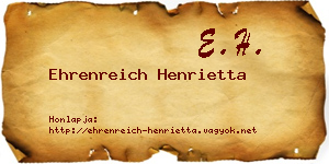 Ehrenreich Henrietta névjegykártya